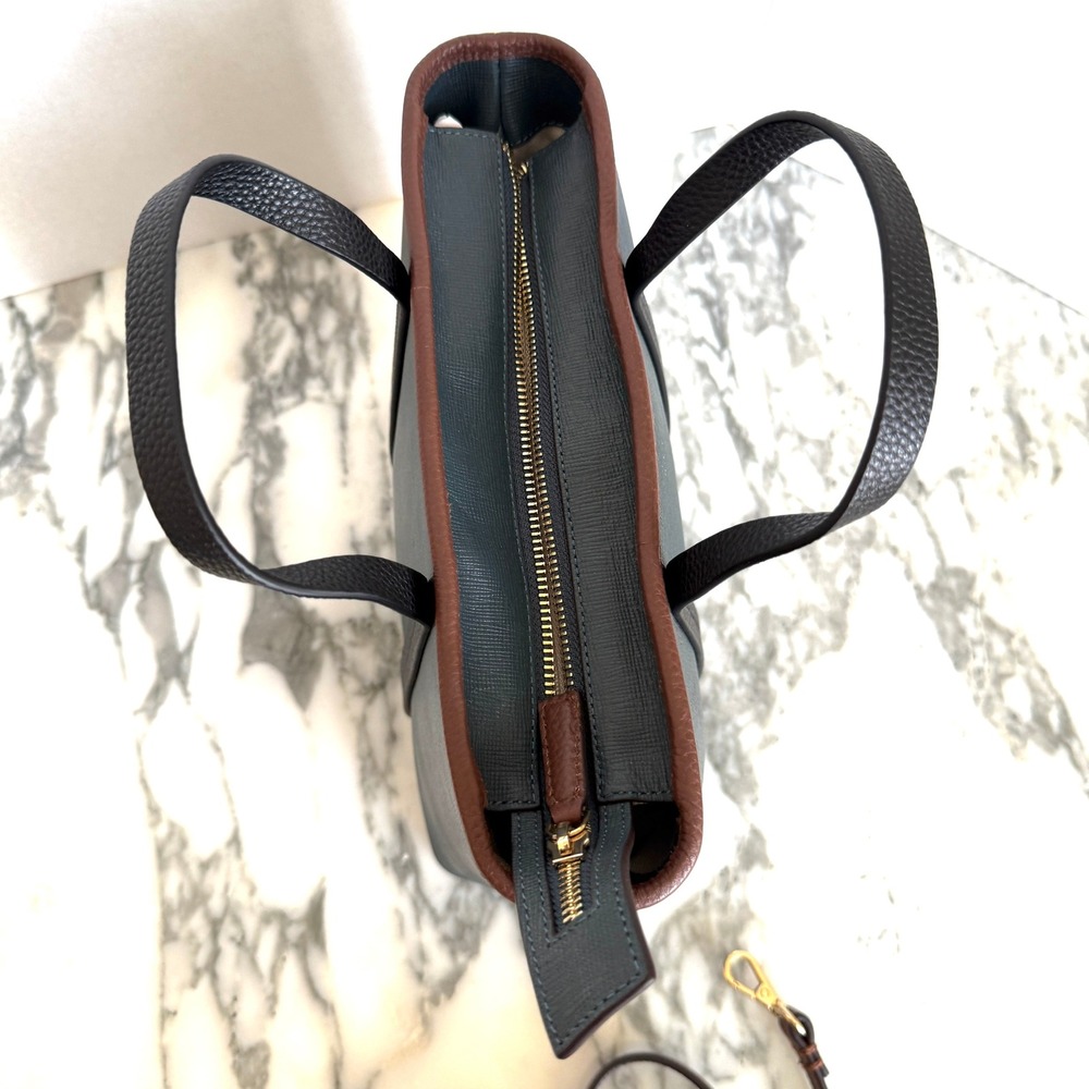 Radley London Templeton Place Blue/Brown leather Small Ziptop Grab Crossbody Bag - Picture 11 of 16